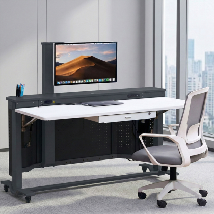 BüroLife® FlexiSmartPro the 5-in-1 Dynamic Workstation for Hybrid Work, Dark Gray Color