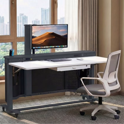 Höhenverstellbarer Schreibtisch FlexiSmart Pro mit Monitorlift