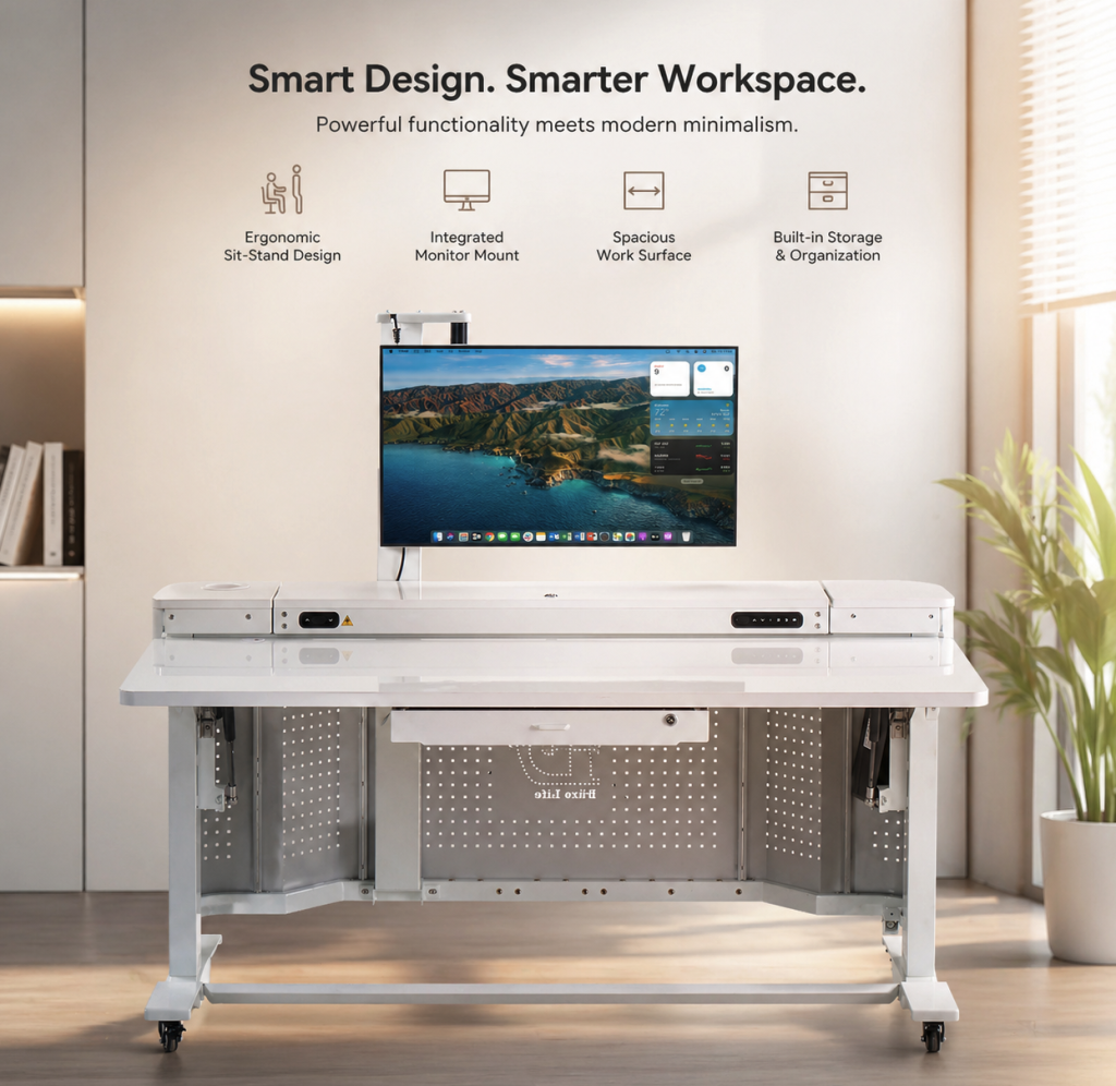 Höhenverstellbarer FlexiSmart Schreibtisch für Hybrid Offices in München